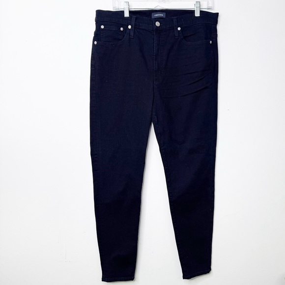 J. CREW | 10” High Rise Toothpick Dark Blue Denim Jeans Sz. 32 - Picture 3 of 4